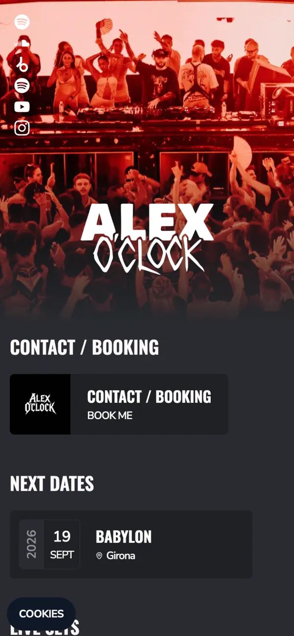 Public profile of the artist Alex O’Clock